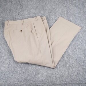 Lauren Ralph Lauren Dress Pants Mens 40x30 Tan Khaki Stretch Flat Front Trousers
